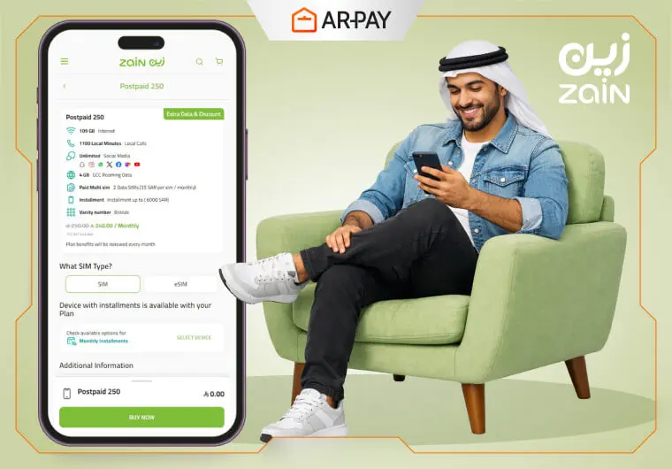 Zain Postpaid 250: 240 SAR ile 109GB + Sınırsız Sosyal Medya