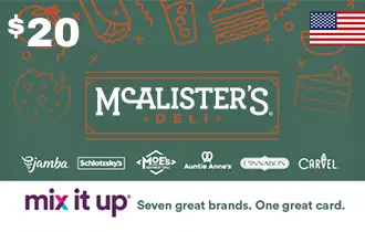 McAlister’s Deli USA Mix It Up® eGift Card $20 McAlister’s Deli USA Mix It Up® eGift Card $20
